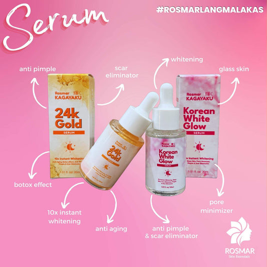 ROSMAR KAGAYAKU 24K GOLD SERUM & KOREAN WHITE GLOW SERUM